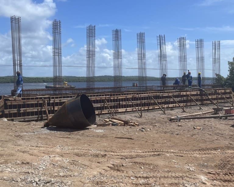 Ponte do Futuro: obras chegam a fase de concretagem das estacas; nova etapa deve começar em 15 dias