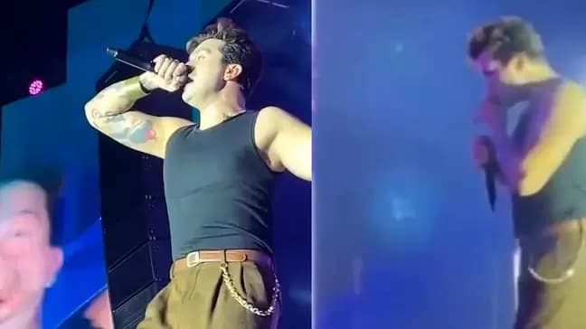 VÍDEO: Luan Santana é alvo de críticas após tentar morder calcinha jogada por fã em show