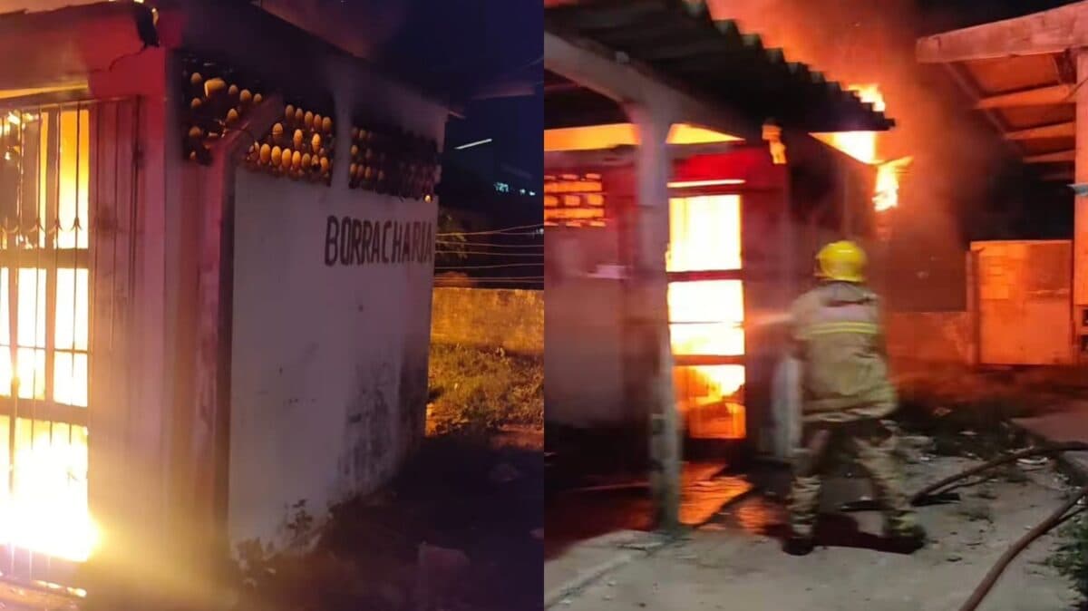 VÍDEO: incêndio destrói borracharia no Portal do Poço, em Cabedelo