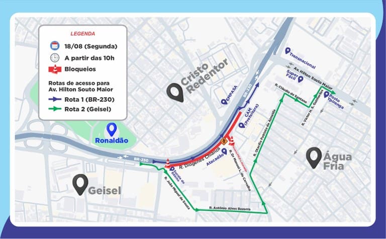 Nova etapa das obras no Viaduto Prefeito Luciano Agra inicia interdição temporária em Água Fria