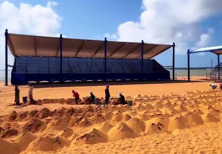 Com capacidade para até 3.200 pessoas, arena do Paraíba World Beach Games está 90% pronta, em João Pessoa; evento começa na próxima segunda-feira