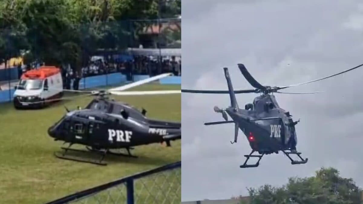 VÍDEO: helicóptero da PRF realiza socorro de criança e chama atenção no Centro de João Pessoa