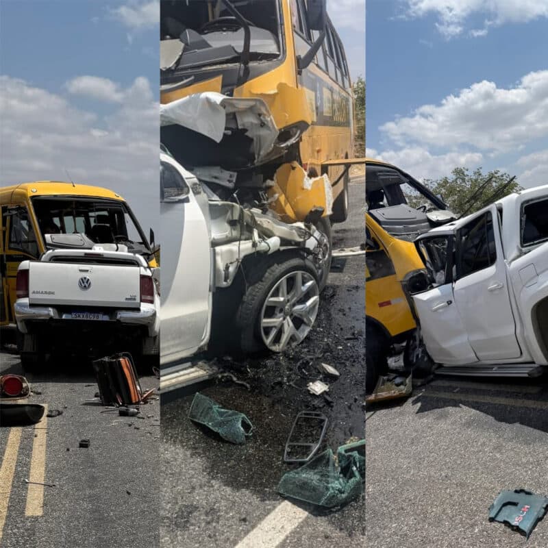 Motorista morre em colisão entre ônibus escolar e caminhonete em São João do Rio do Peixe