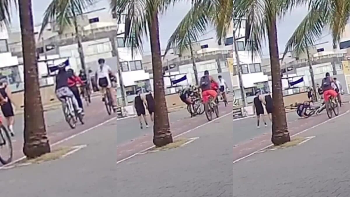 Vídeo: ultrapassagem em ciclovia provoca acidente na orla de João Pessoa