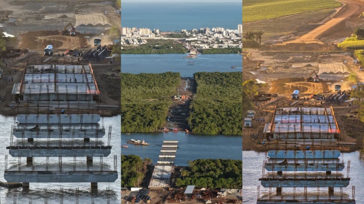 VÍDEOS: obras da Ponte do Futuro avançam e chegam a 30% de execução