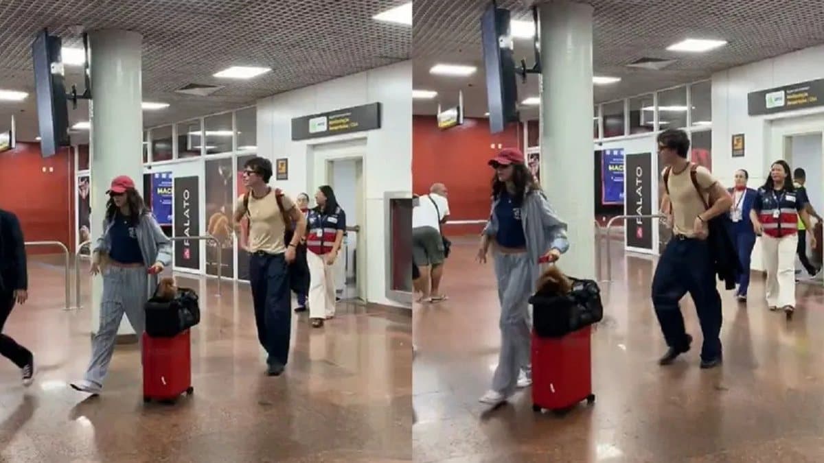 Casal Shawn Mendes e Bruna Marquezine desembarcam em Maceió