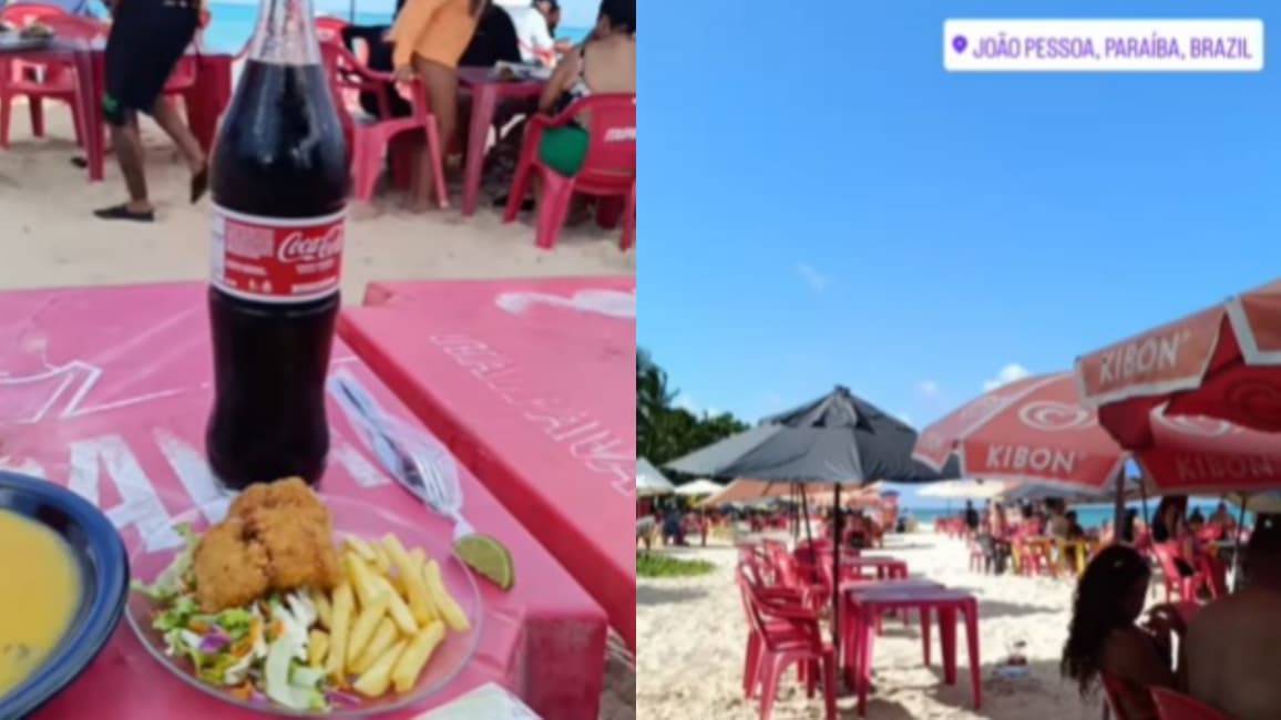 Após polêmica em Porto de Galinhas, homem compara preços com João Pessoa: "20 'conto' o prato e não paga cadeira"