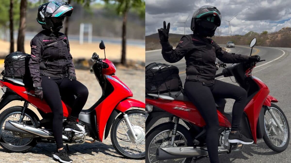 Mais de 500 km: mulher cruza a Paraíba em uma Biz gastando apenas R$ 78 e viraliza nas redes sociais