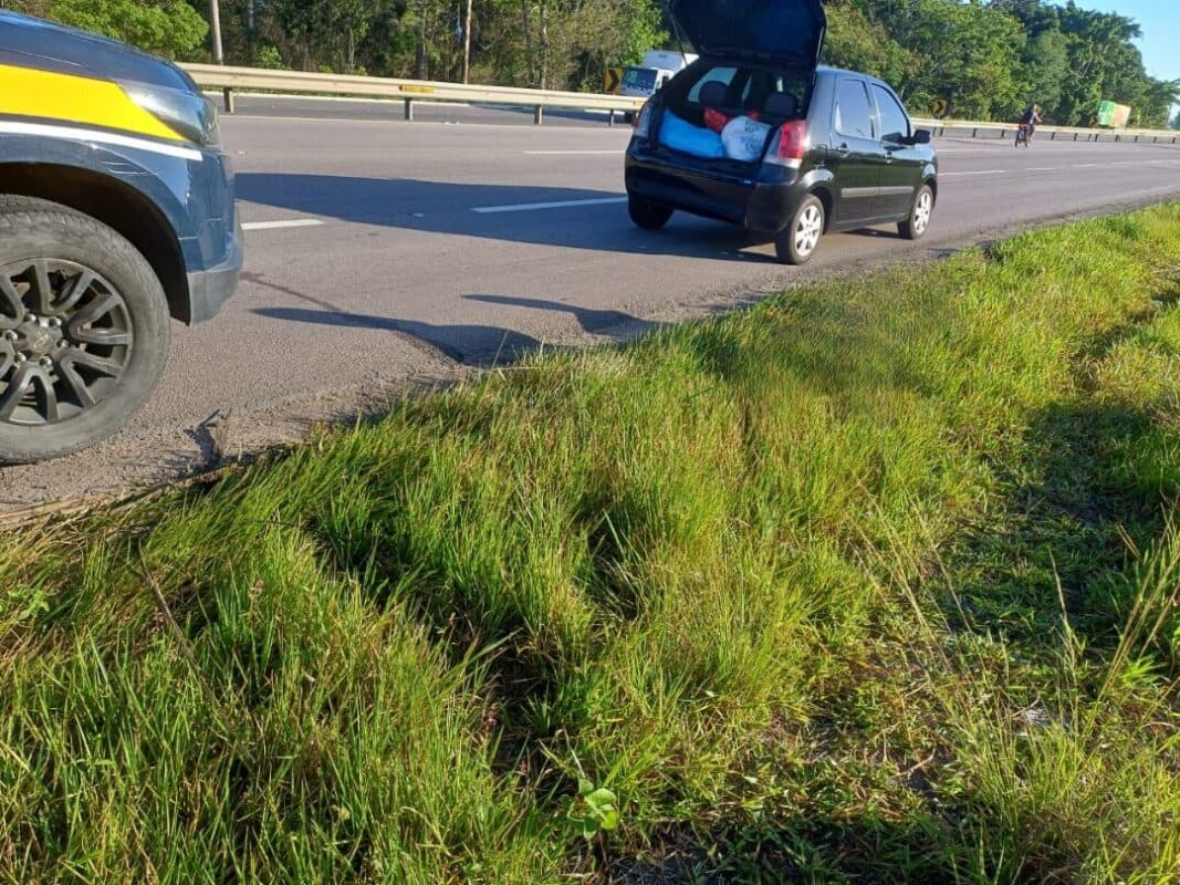 Polícia apreende 25 kg de maconha em porta-malas de veículo e prende pai e filho na BR-230