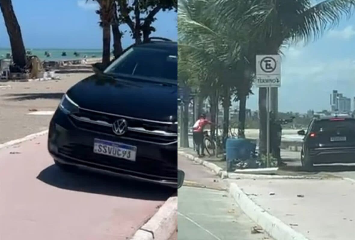 Susto: casal registra fuga de suspeitos pela ciclovia ao gravar vídeo do mar, em João Pessoa