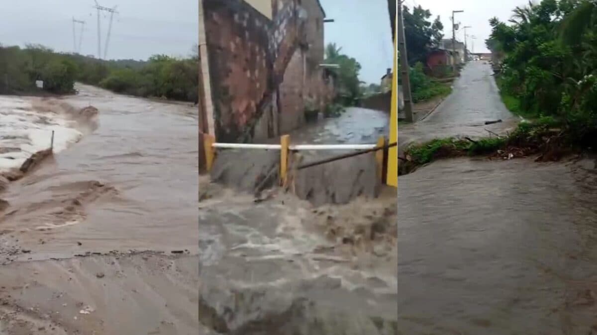 VÍDEOS: fortes chuvas alagam ruas em diversos municípios da Paraíba