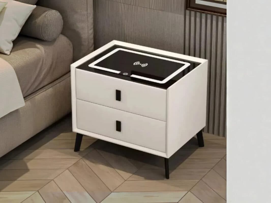 Mesa de Cabeceira Inteligente com Carregador e Som: Oferta Shopee