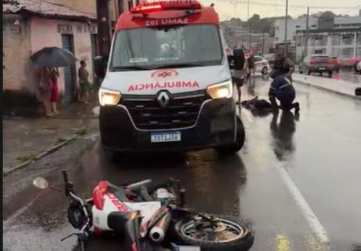 Acidente com moto deixa duas vítimas na Avenida Cruz das Armas, em João Pessoa