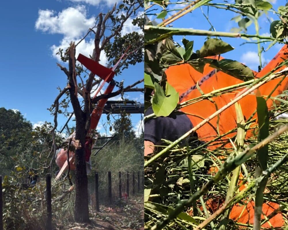 Helicóptero da dupla Henrique e Juliano cai em fazenda