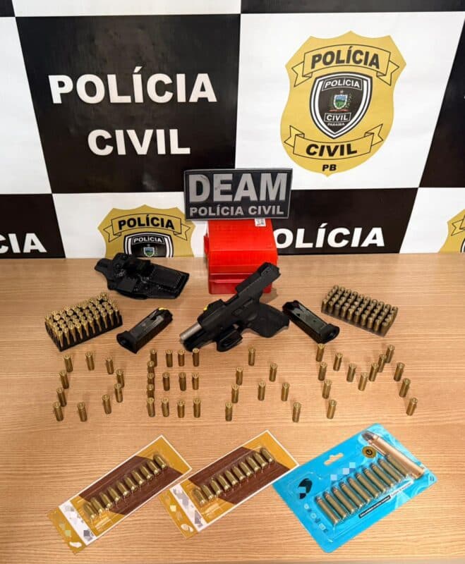 Empresário é preso em flagrante por posse ilegal de arma após ser denunciado por violência doméstica
