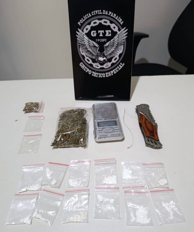 Polícia Civil prende suspeito por tráfico de drogas após perseguição em Queimadas