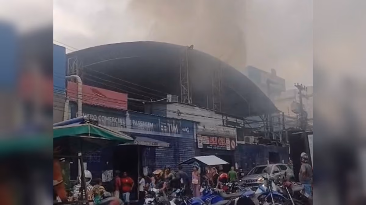 Centro Comercial de Passagem, em João Pessoa, fica fechado por tempo indeterminado após incêndio