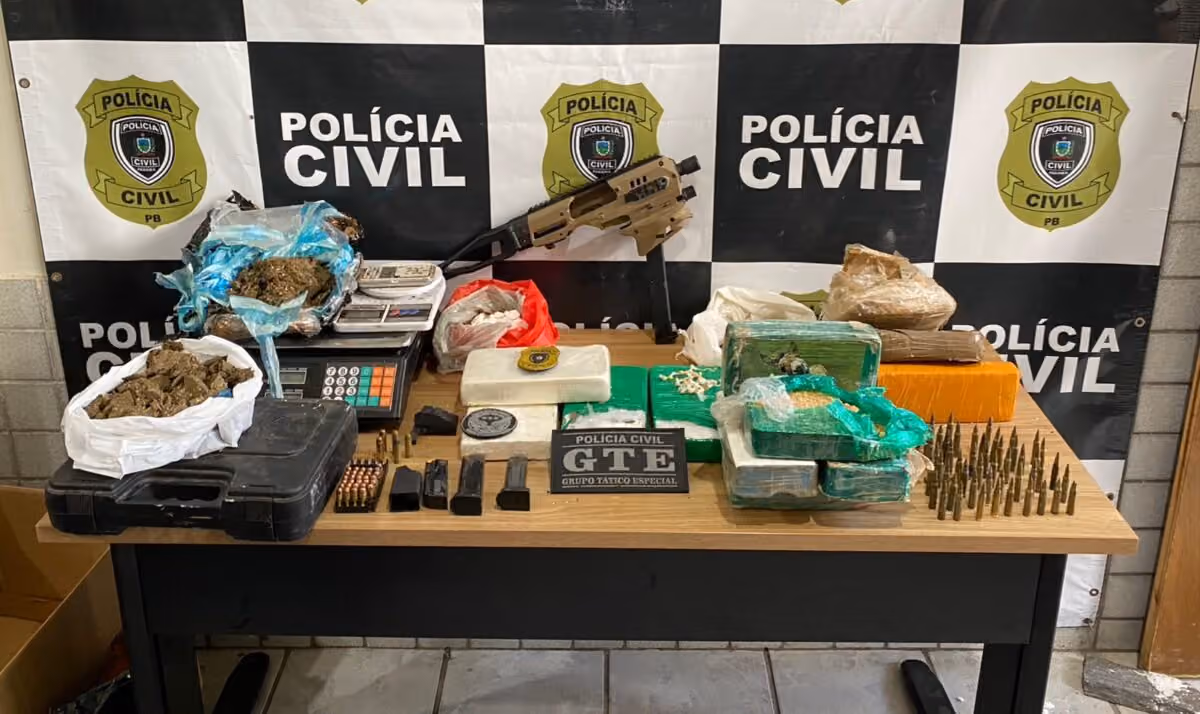 Polícia Civil desarticula depósito de drogas e munições com estoque avaliado em R$ 750 mil em Guarabira