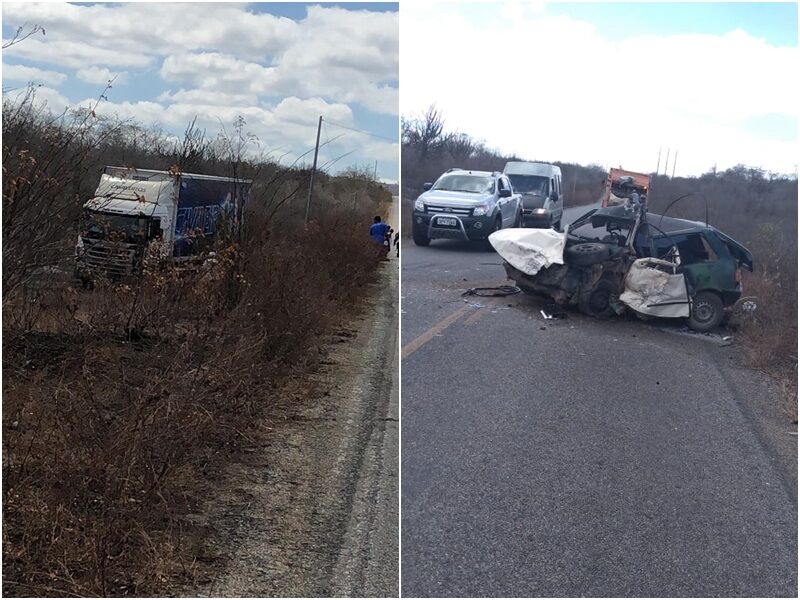 Acidente envolvendo carro e caminhão da banda Cavaleiros do Forró no Cariri deixa motorista morto