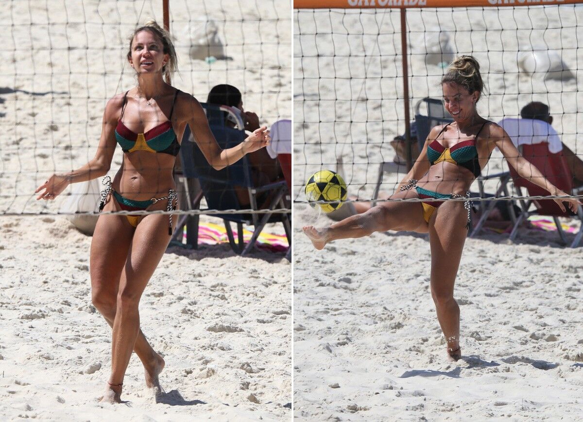 Bárbara Coelho, apresentadora do Esporte Espetacular, joga futevôlei na praia da Barra da Tijuca, no Rio Bárbara Coelho, apresentadora do Esporte Espetacular, joga futevôlei na praia da Barra da Tijuca, no Rio