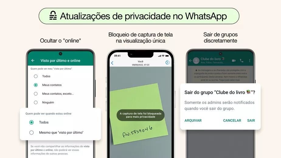 Sem climão: WhatsApp vai permitir que usuário fique ‘off-line’ e saia de grupos ‘de fininho’ Sem climão: WhatsApp vai permitir que usuário fique ‘off-line’ e saia de grupos ‘de fininho’