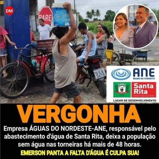 População de Santa Rita está sem água há mais de 48 horas e alguns bairros já chegaram a ficar três dias sem abastecimento População de Santa Rita está sem água há mais de 48 horas e alguns bairros já chegaram a ficar três dias sem abastecimento