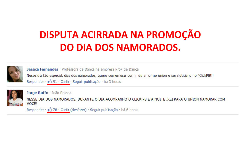 Com 91 curtidas, Jéssica Fernandes vence promoção do ‘Dia dos Namorados’ e ganha cortesia do ‘Union Motel’ Com 91 curtidas, Jéssica Fernandes vence promoção do ‘Dia dos Namorados’ e ganha cortesia do ‘Union Motel’