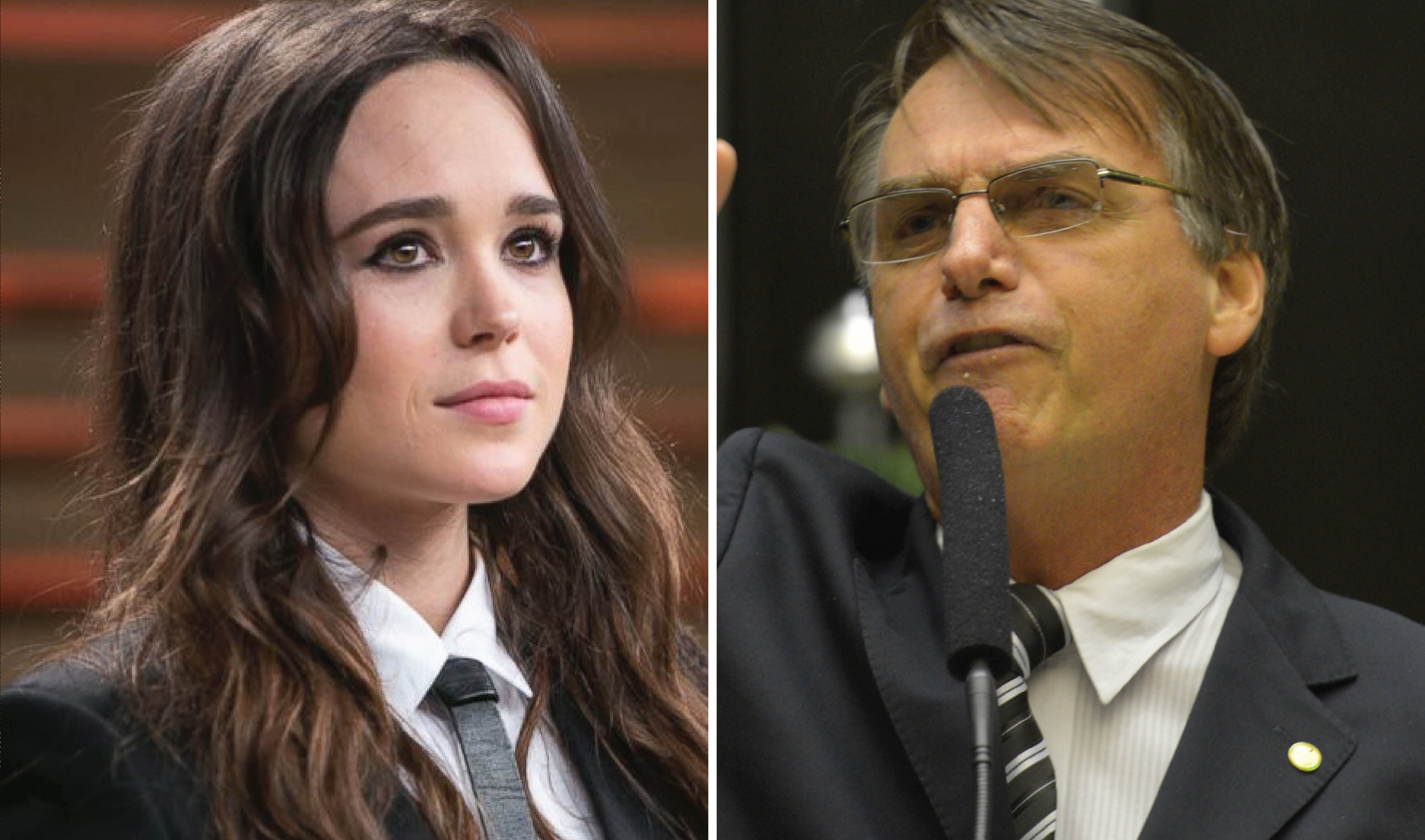 Atriz indicada ao Oscar, Ellen Page confronta homofobia de Jair Bolsonaro Atriz indicada ao Oscar, Ellen Page confronta homofobia de Jair Bolsonaro
