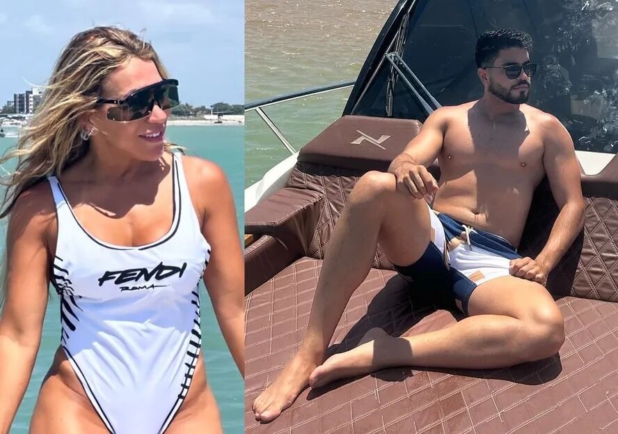 Ex do jogador Hulk faz passeio de lancha com namorado em João Pessoa Ex do jogador Hulk faz passeio de lancha com namorado em João Pessoa