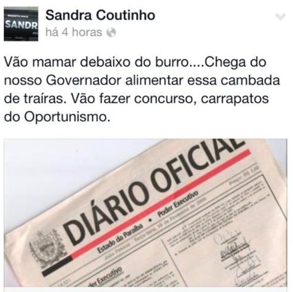 Irmã de RC defende exoneração e manda assessores de Rômulo mamarem em um burro Irmã de RC defende exoneração e manda assessores de Rômulo mamarem em um burro