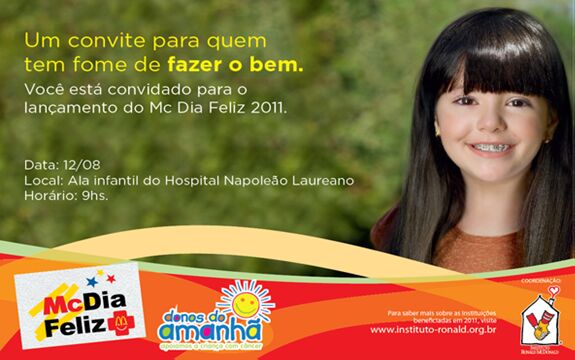 McDia Feliz 2011 será lançado na Ala Infantil do Hospital Napoleão Laureano McDia Feliz 2011 será lançado na Ala Infantil do Hospital Napoleão Laureano