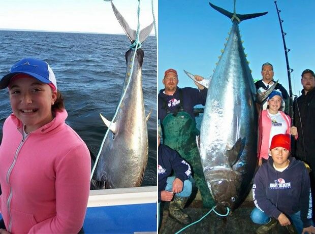 Menina de 12 anos bate recorde juvenil ao fisgar atum de quase 300 kg
