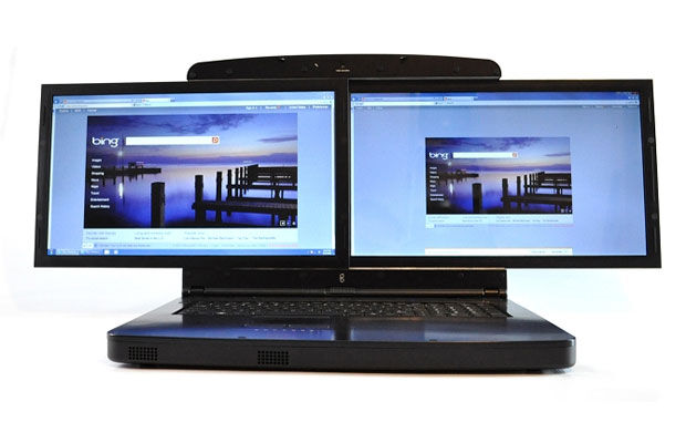 Novo notebook tem duas telas com 17 polegadas cada Novo notebook tem duas telas com 17 polegadas cada