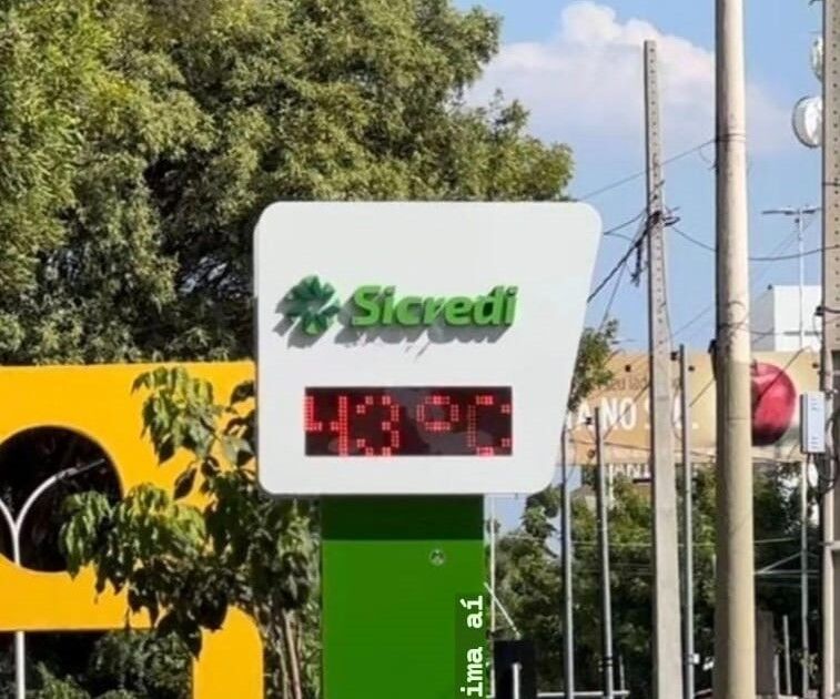 Capital do Sol: calor aumenta e internautas flagram termômetro marcando 43° C em Patos Capital do Sol: calor aumenta e internautas flagram termômetro marcando 43° C em Patos