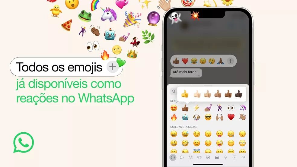 WhatsApp libera reações a mensagens com qualquer emoji