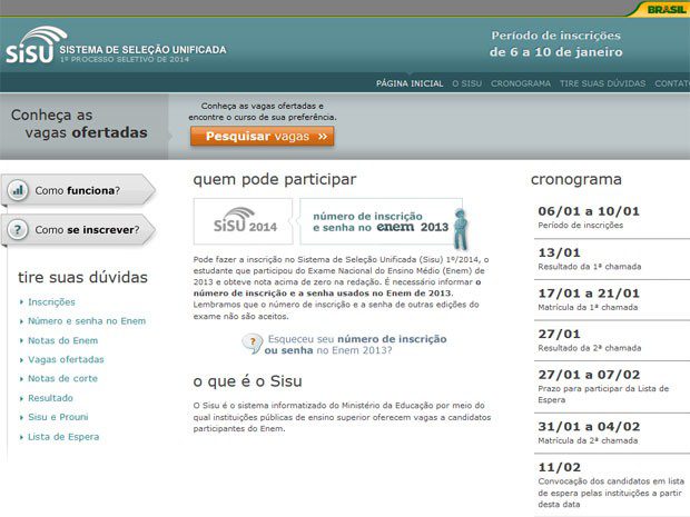 MEC divulga primeiras notas de corte do Sisu