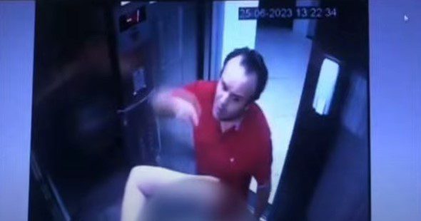 Mulher com bebê no braço é espancada por marido em elevador de condomínio de luxo em Campina Grande Mulher com bebê no braço é espancada por marido em elevador de condomínio de luxo em Campina Grande