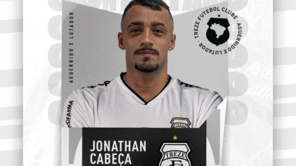 Treze confirma a contratação do volante Jonathan Cabeça
